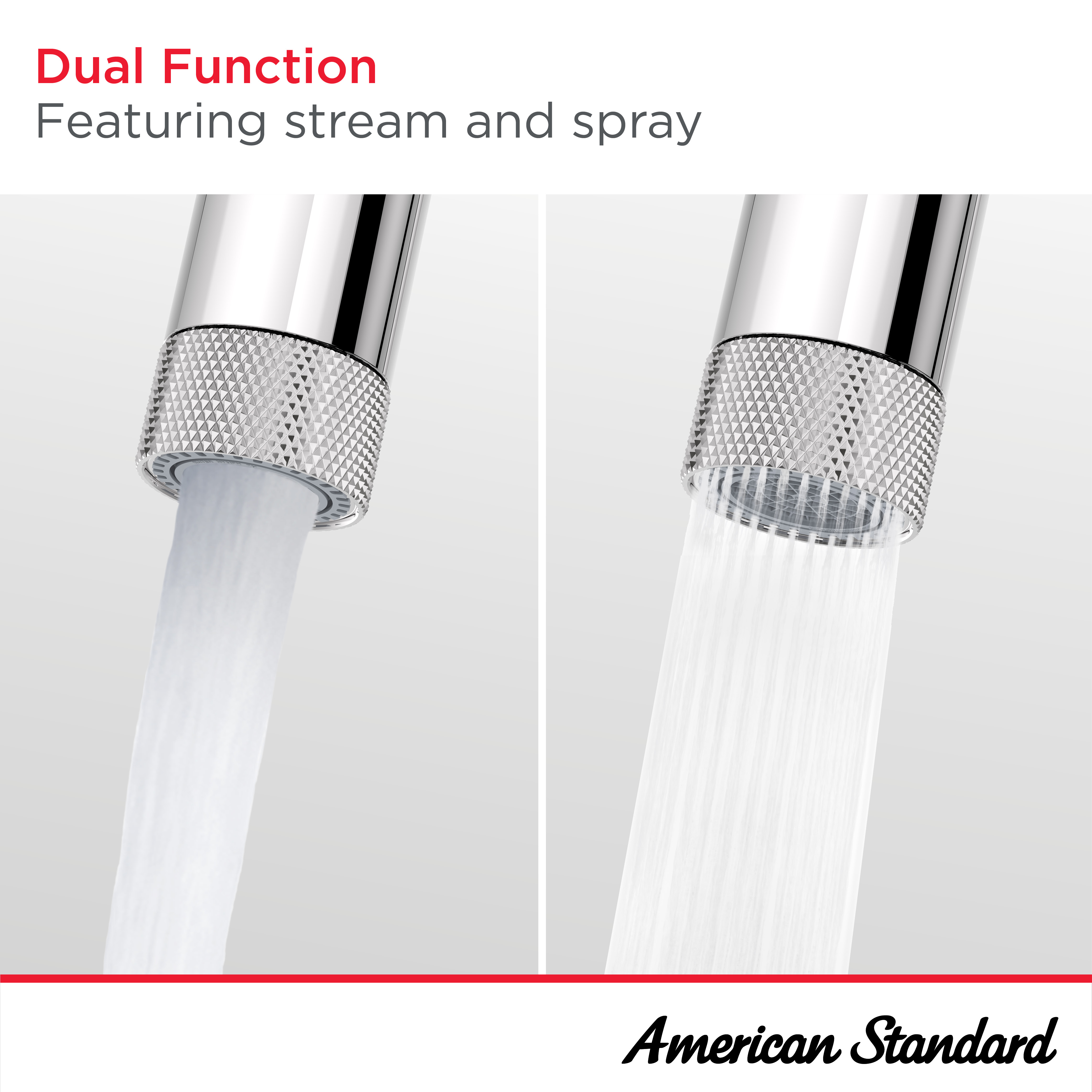 Two Spray Modes. One Versatile Faucet. 