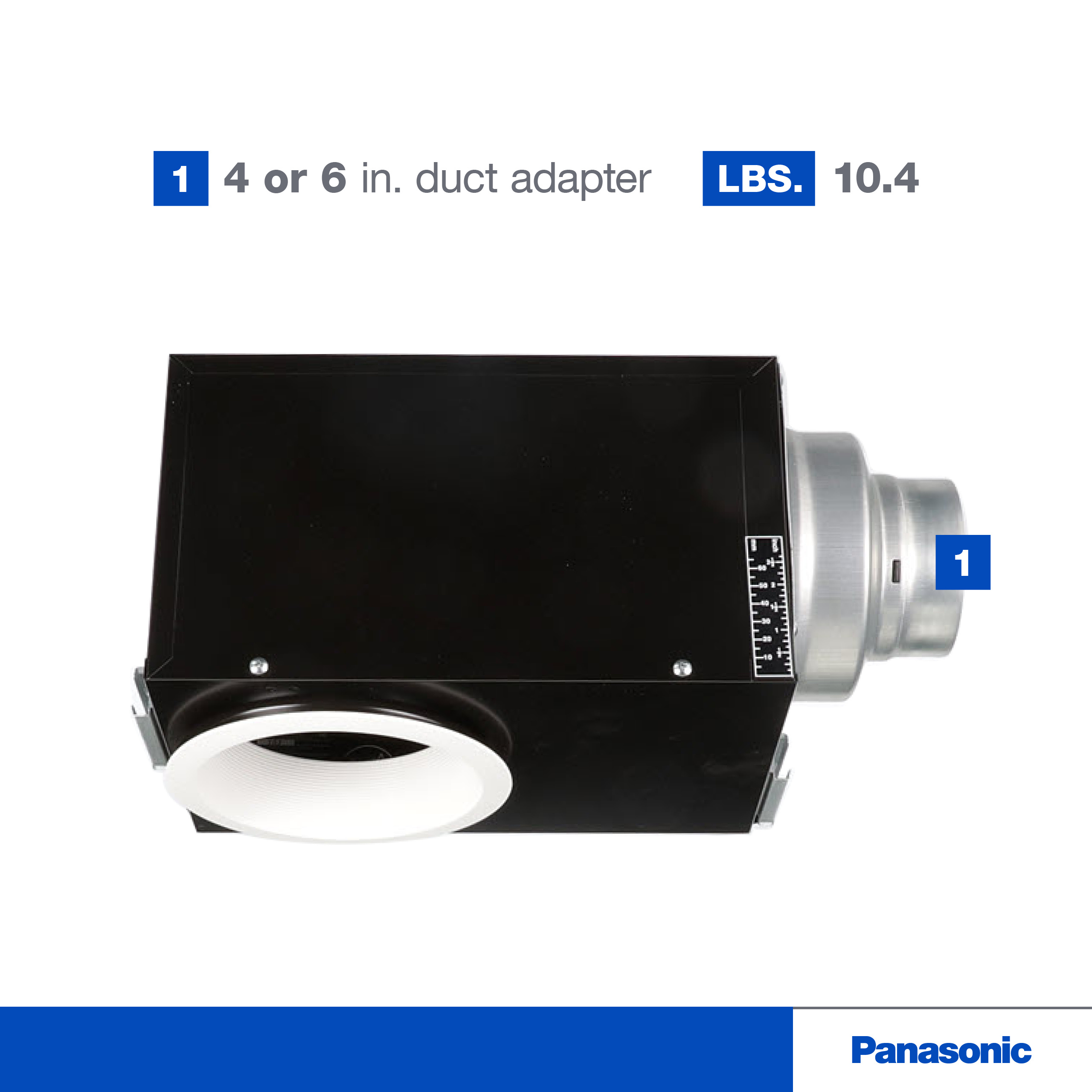 Integrated 4" or 6" Duct Adapter 