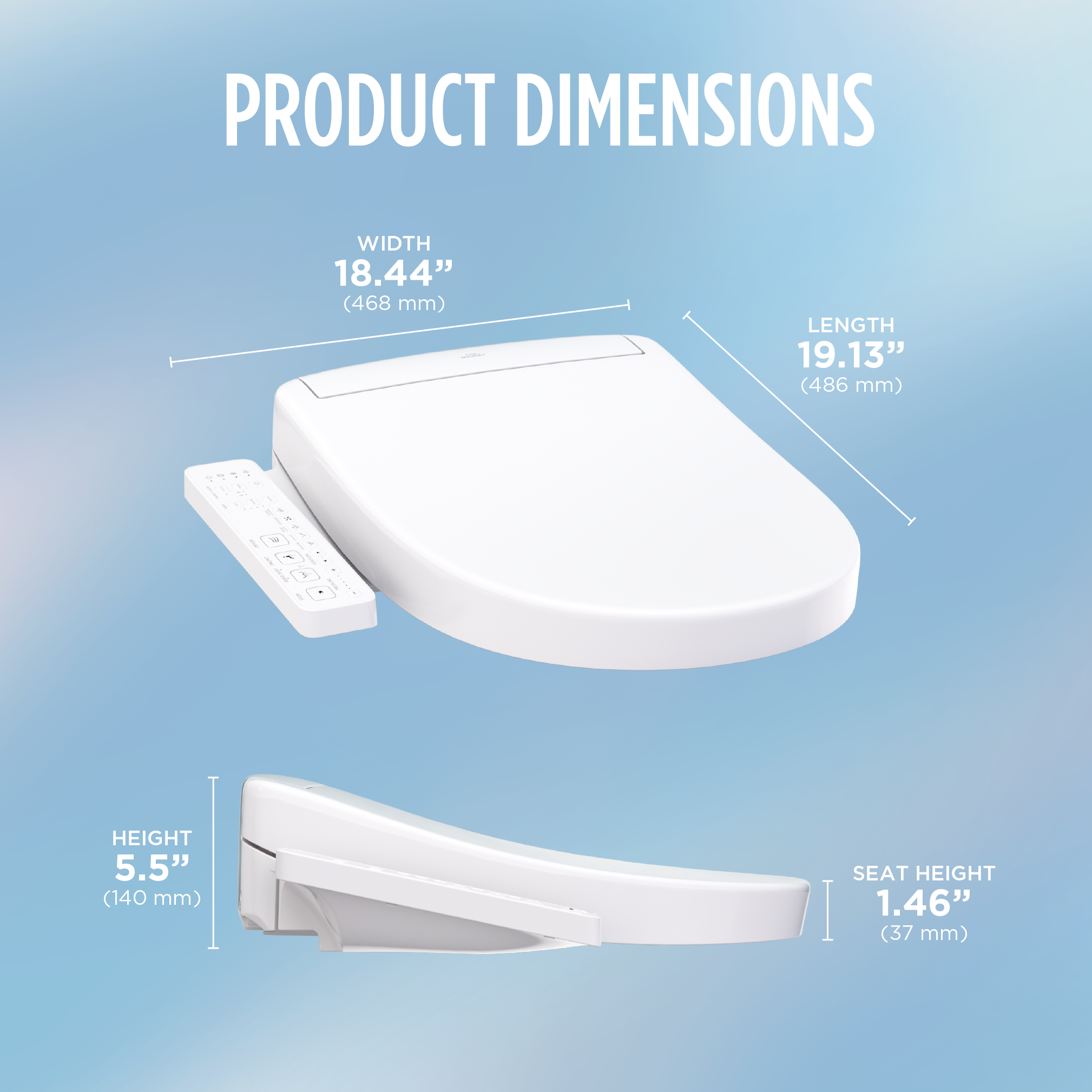 WASHLET® Dimensions for Round Installations 