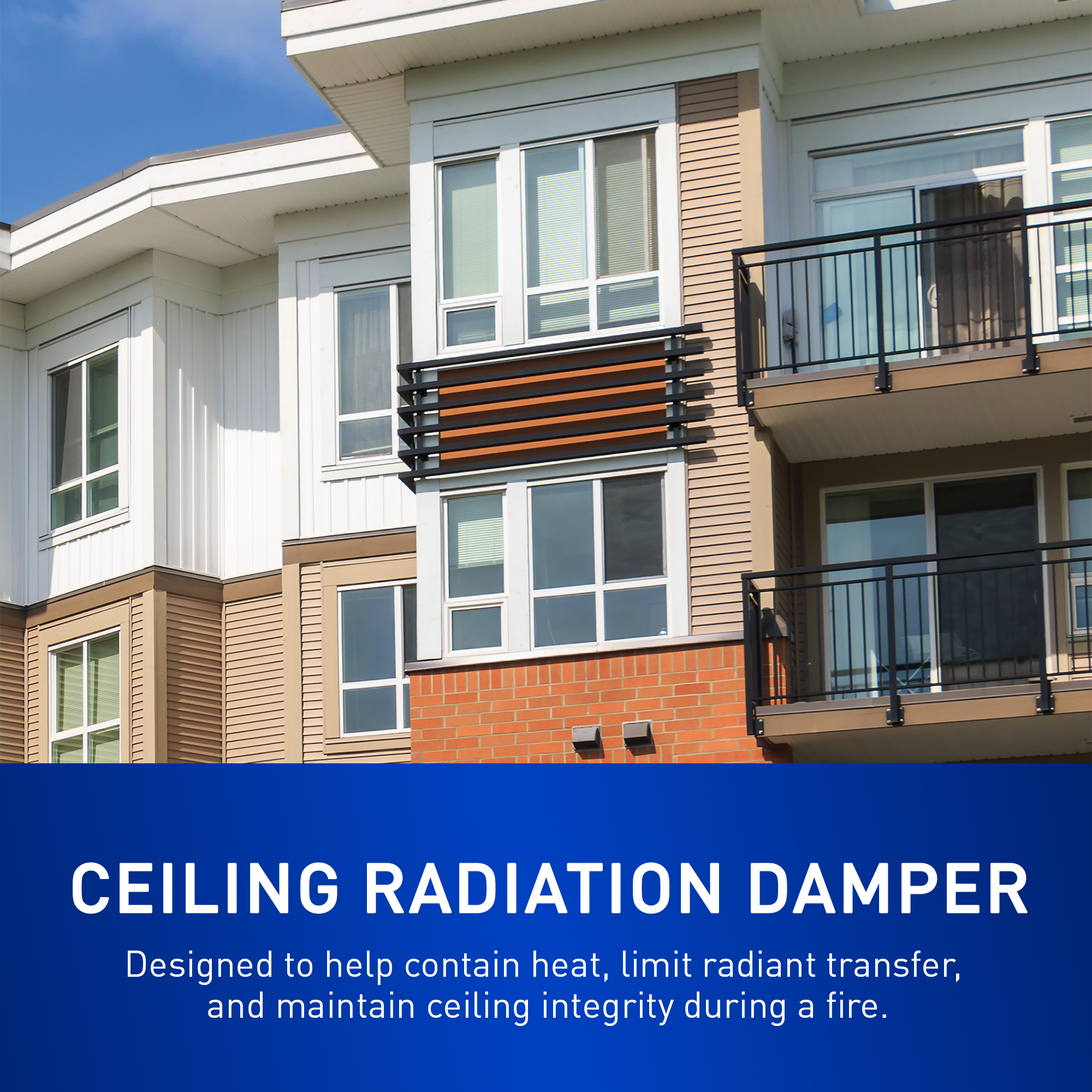 Ceiling Radiation Damper for Fire-Rated Assemblies