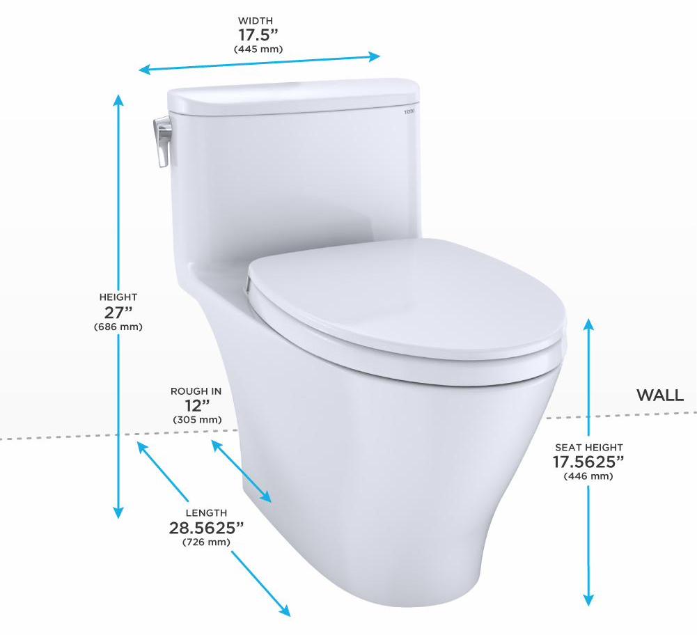 Toto Nexus One-Piece Elongated 1.28 GPF Universal Height Toilet 