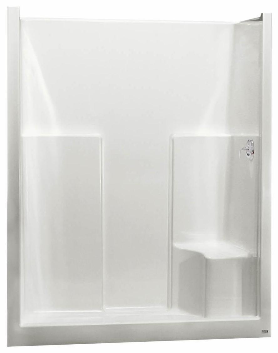 Maax SS3660L 1-Piece Shower with RH Seat and Center Drain 102676-R 