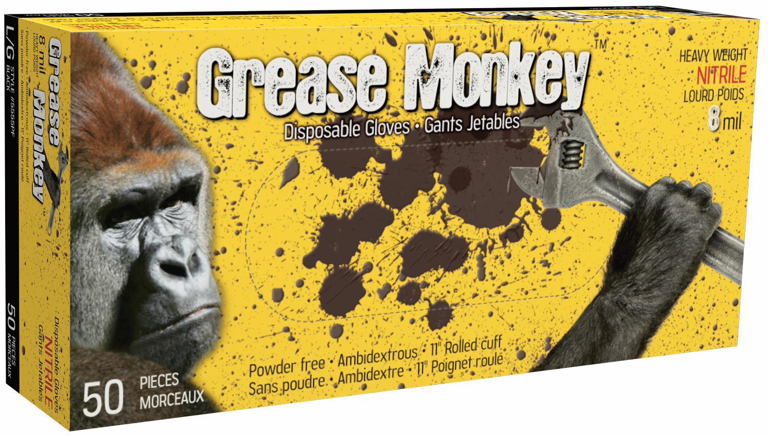 Watson Grease Monkey 8 Mil Nitril Glove Large 5555PF-L